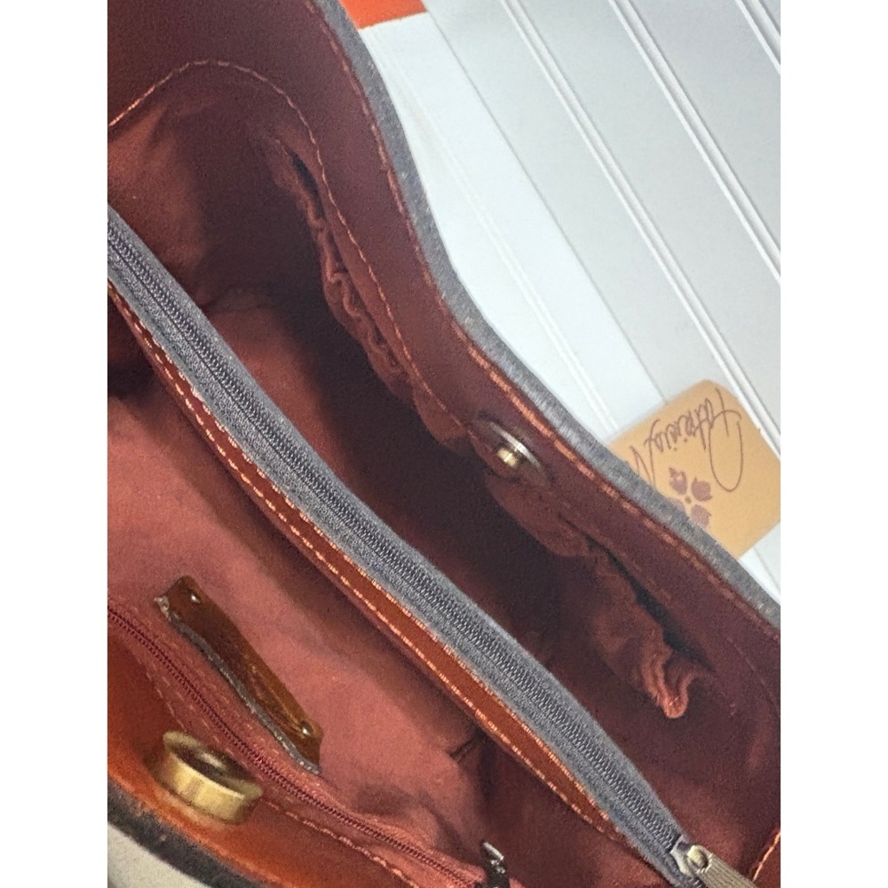 PATRICIA NASH Lavello Cut Out Brown Leather Bucket Crossbody Shoulder Bag NEW - Picture 10 of 11
